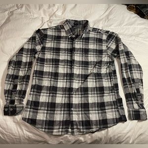 Slim Fit, Black Grey and White Eddie Bauer Flannel Shirt